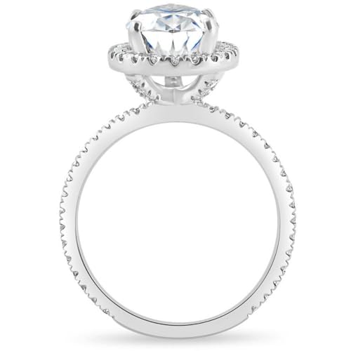 Pear Shape Halo Diamond Engagement Ring - Lab Grown Gold