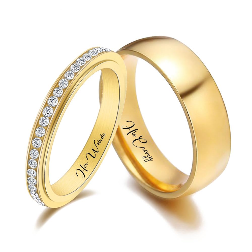 Personalized Couple Rings with Engraved Names for Wedding and Promise
(Target audience: Couples)
