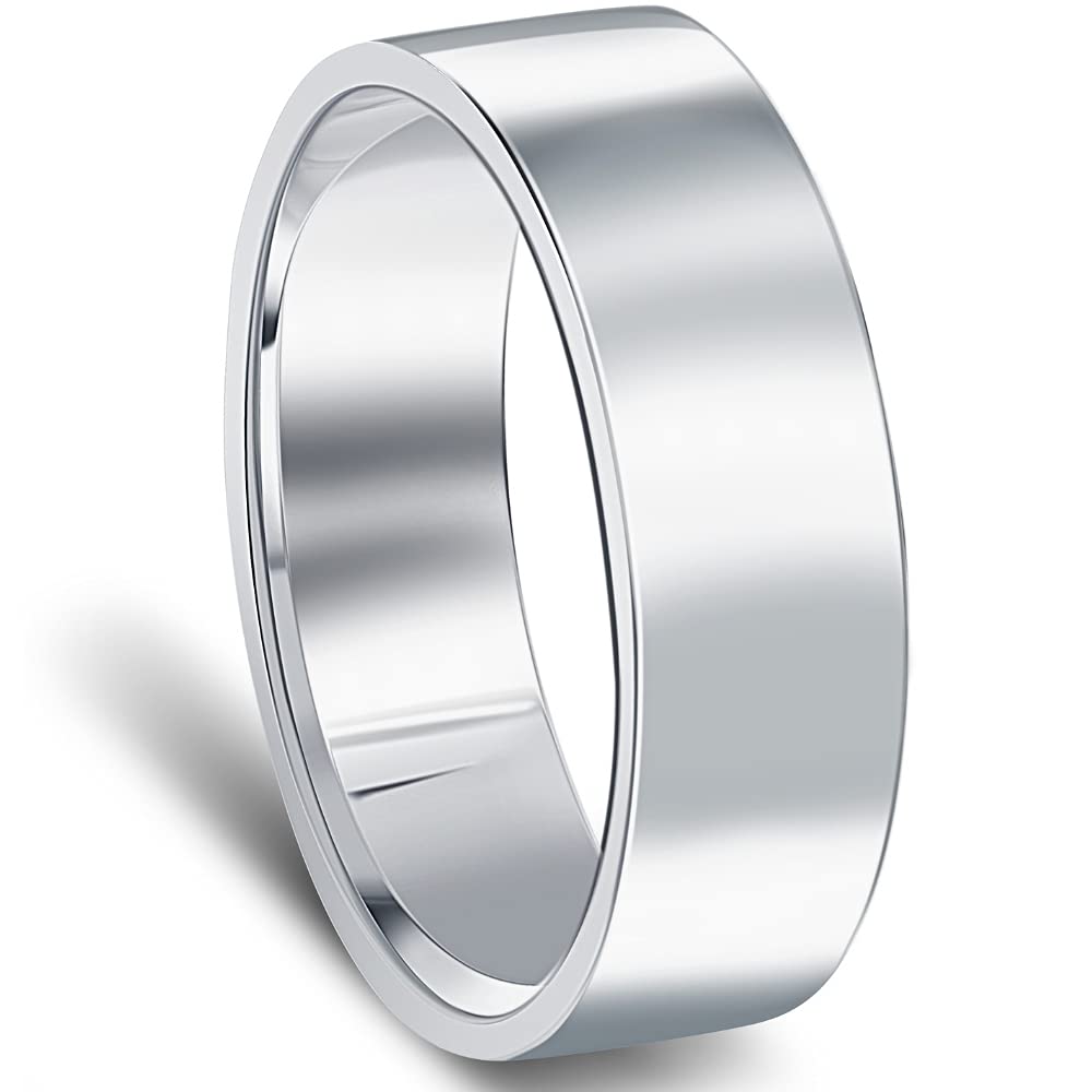 Pompeii 10k White Gold 6mm Men's Comfort Fit Ring